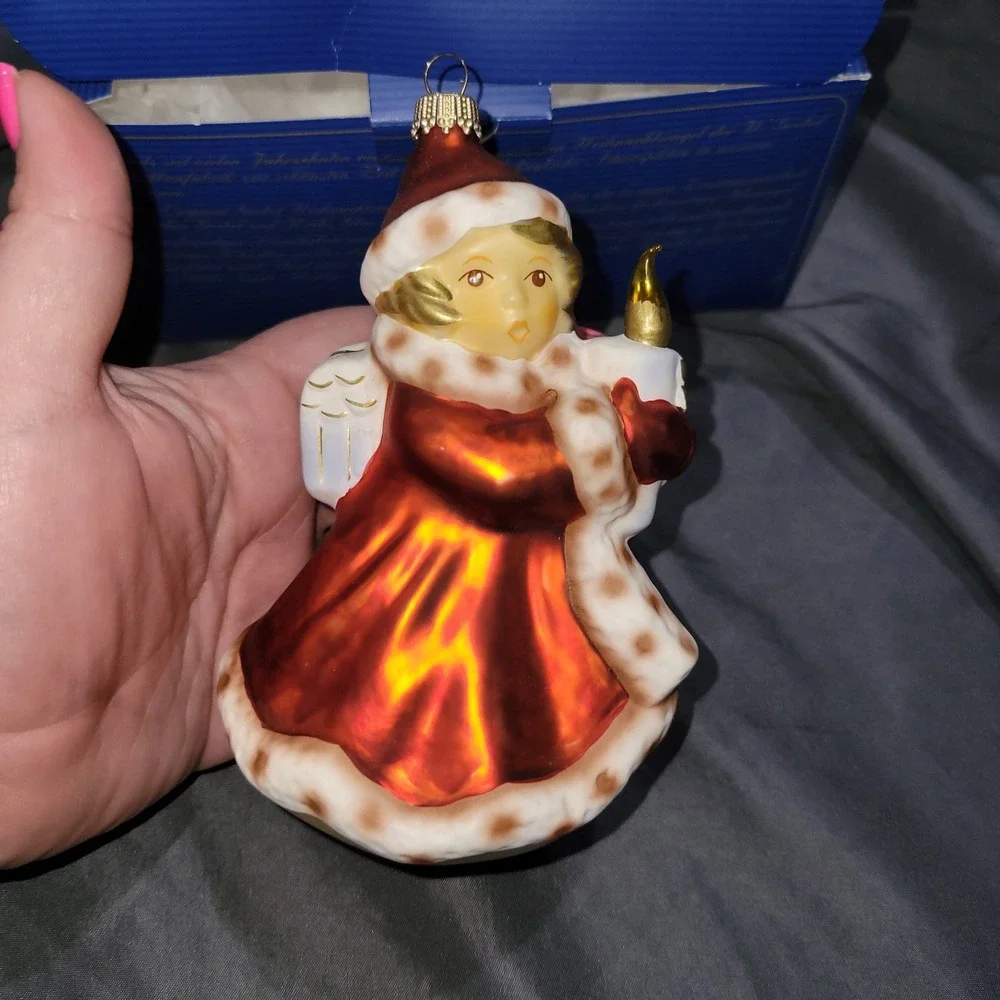 Goebel Lauscha Glas Angel Hand Blown Glass Ornament Weihnacht German 6049